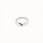 Loen Jewelry silver ring with a small pink stone, inspired by Parisian charm.